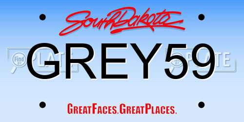 GREY59 South Dakota License Plate