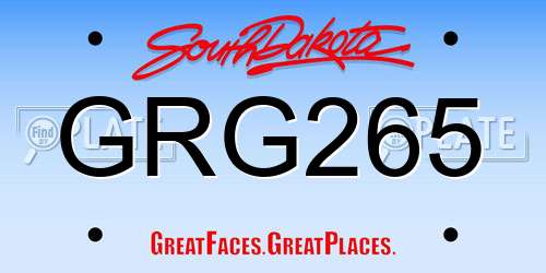 GRG265 South Dakota License Plate