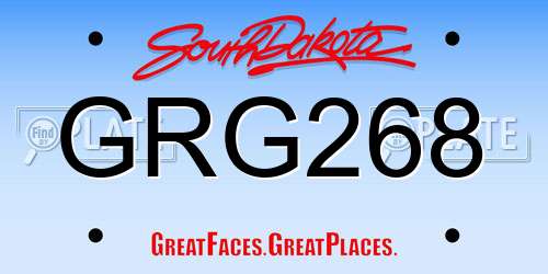 GRG268 South Dakota License Plate