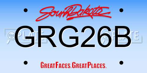 GRG26B South Dakota License Plate