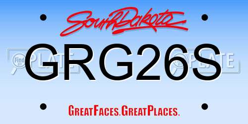 GRG26S South Dakota License Plate