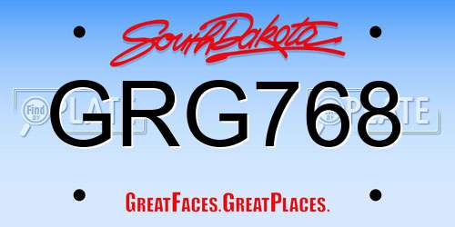 GRG768 South Dakota License Plate