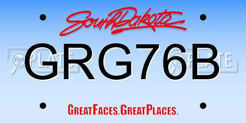 GRG76B South Dakota License Plate