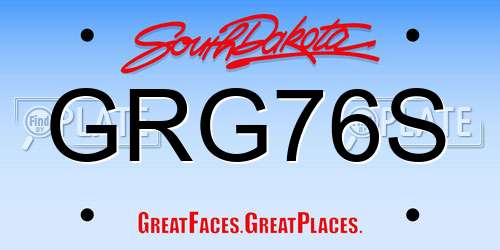 GRG76S South Dakota License Plate