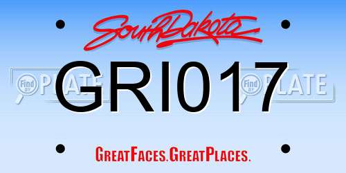 GRI017 South Dakota License Plate