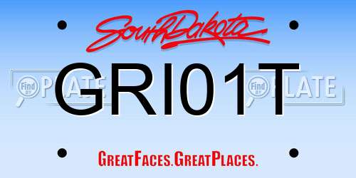 GRI01T South Dakota License Plate