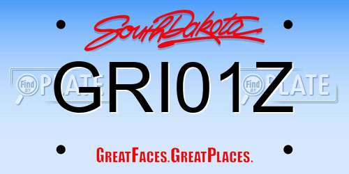GRI01Z South Dakota License Plate