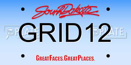 GRID12 South Dakota License Plate
