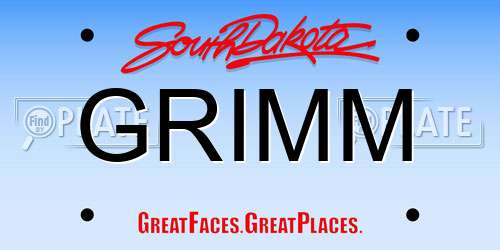 GRIMM South Dakota License Plate