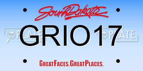 GRIO17 South Dakota License Plate