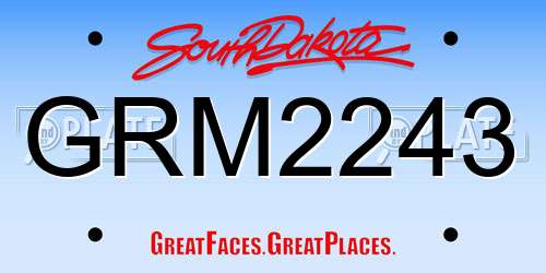 GRM2243 South Dakota License Plate