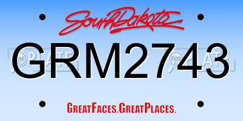GRM2743 South Dakota License Plate