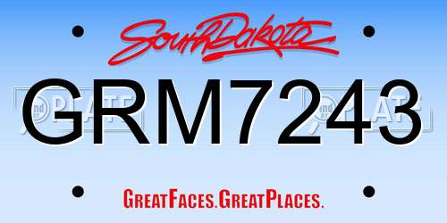 GRM7243 South Dakota License Plate