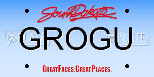 GROGU South Dakota License Plate