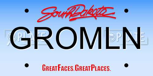 GROMLN South Dakota License Plate