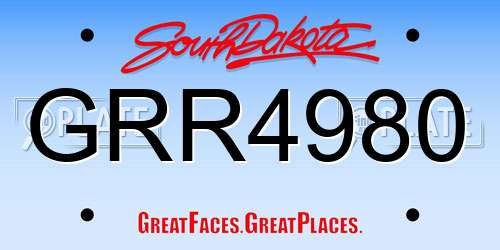 GRR4980 South Dakota License Plate