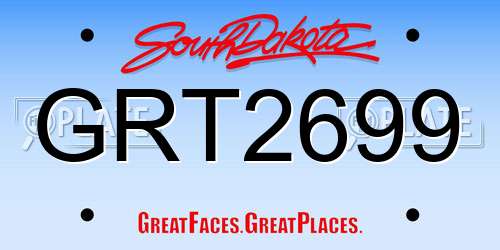 GRT2699 South Dakota License Plate