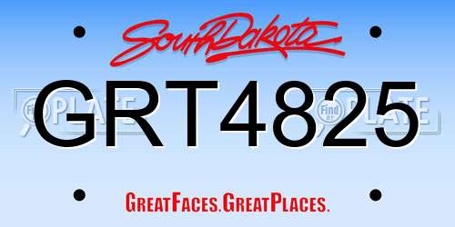 GRT4825 South Dakota License Plate