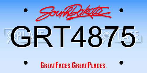 GRT4875 South Dakota License Plate