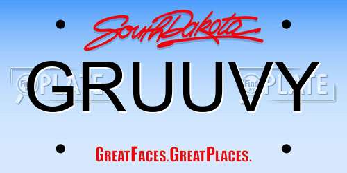 GRUUVY South Dakota License Plate