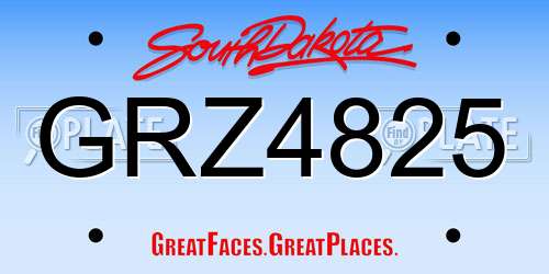 GRZ4825 South Dakota License Plate