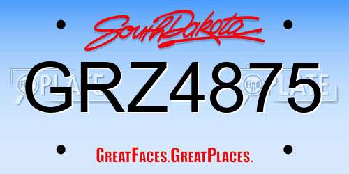 GRZ4875 South Dakota License Plate