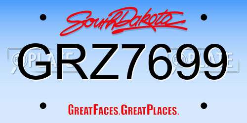 GRZ7699 South Dakota License Plate
