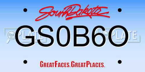 GS0B6O South Dakota License Plate
