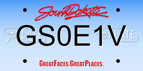 GS0E1V South Dakota License Plate