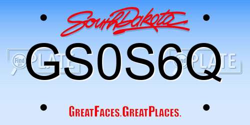 GS0S6Q South Dakota License Plate