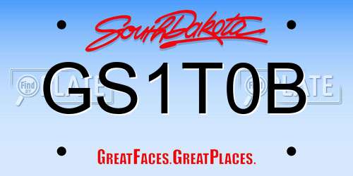 GS1T0B South Dakota License Plate