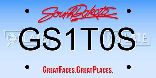 GS1T0S South Dakota License Plate