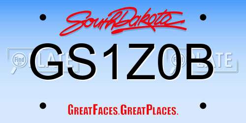 GS1Z0B South Dakota License Plate