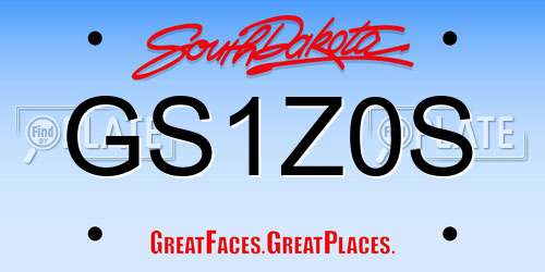 GS1Z0S South Dakota License Plate