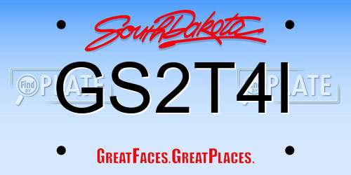 GS2T4I South Dakota License Plate
