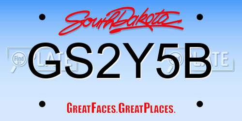 GS2Y5B South Dakota License Plate