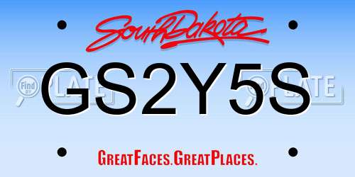 GS2Y5S South Dakota License Plate