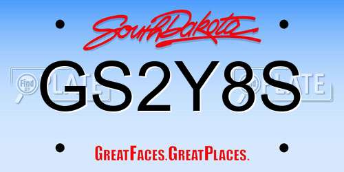 GS2Y8S South Dakota License Plate