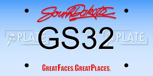 GS32 South Dakota License Plate