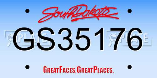 GS35176 South Dakota License Plate