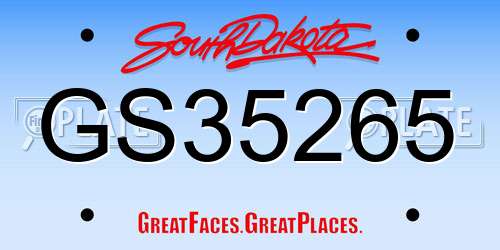 GS35265 South Dakota License Plate