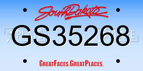 GS35268 South Dakota License Plate