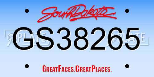 GS38265 South Dakota License Plate
