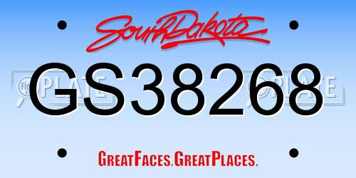 GS38268 South Dakota License Plate