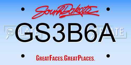 GS3B6A South Dakota License Plate
