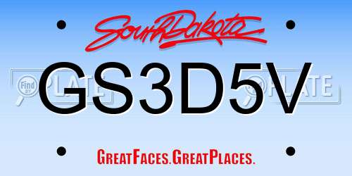 GS3D5V South Dakota License Plate