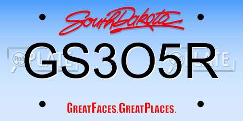 GS3O5R South Dakota License Plate
