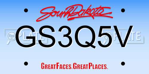 GS3Q5V South Dakota License Plate