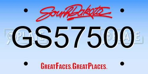 GS57500 South Dakota License Plate
