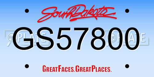 GS57800 South Dakota License Plate